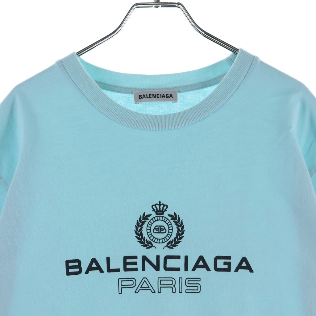BALENCIAGA(バレンシアガ) フロントBBロゴ クルーネックTシャツ カットソー ブルー 594599 TGV60