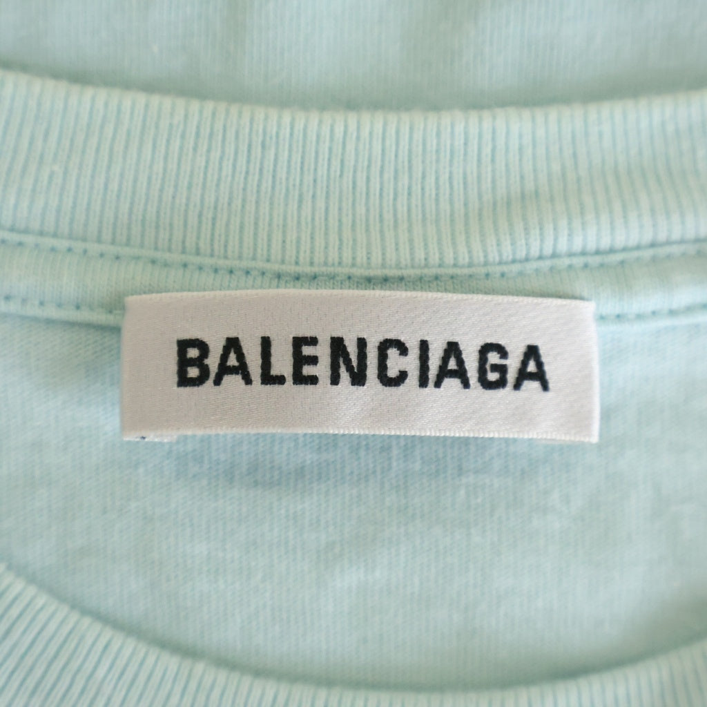 BALENCIAGA(バレンシアガ) フロントBBロゴ クルーネックTシャツ カットソー ブルー 594599 TGV60