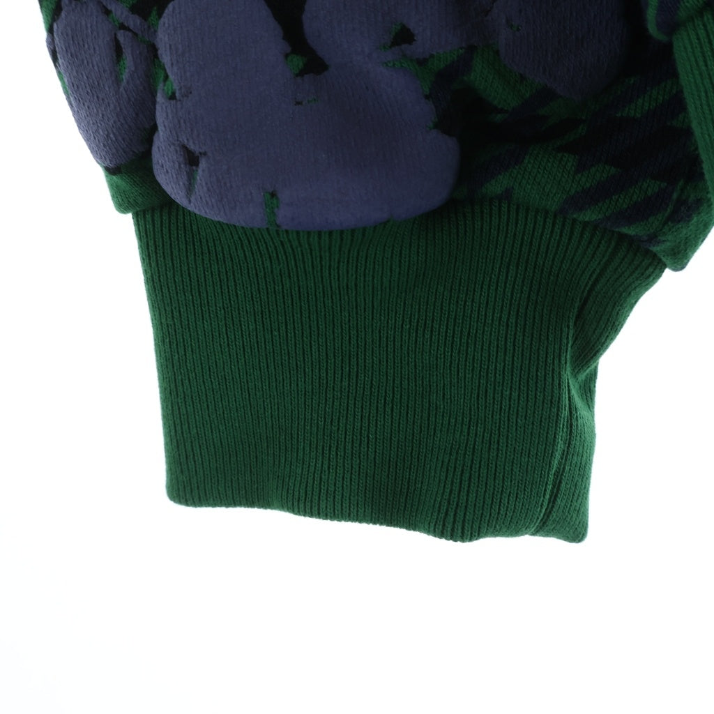 DENIM TEARS(デニムティアーズ) PLAID COTTON WREATH ZIP フラワー総柄 ジップアップチェックパーカー グリーン