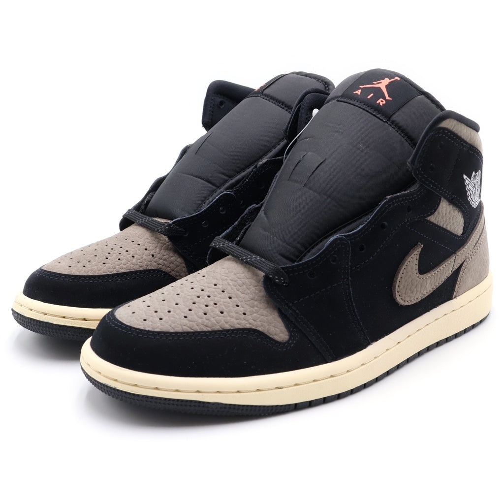 NIKE(ナイキ) AIR JORDAN1 MID SE エアジョーダン1 レザーミッドカットスニーカー ブラック/ブラウン US7.5/25.5cm IB7110-002