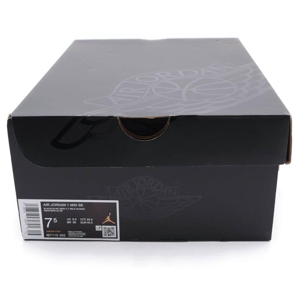 NIKE(ナイキ) AIR JORDAN1 MID SE エアジョーダン1 レザーミッドカットスニーカー ブラック/ブラウン US7.5/25.5cm IB7110-002
