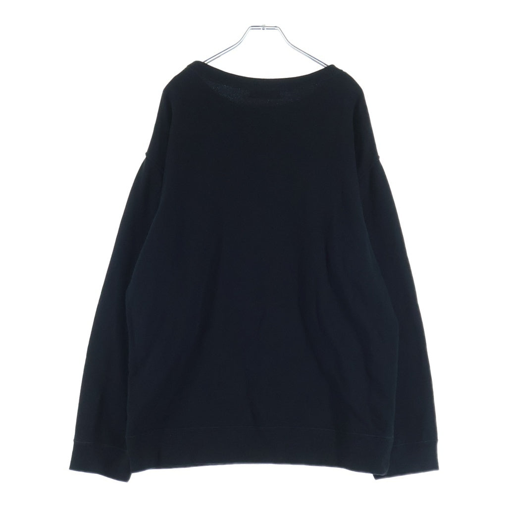 Yohji Yamamoto POUR HOMME(ヨウジヤマモト プールオム) 25AW PIGMENT PRINT ARCH LOGO SWEAT フロントロゴクルーネックスウェット トレーナー ブラック