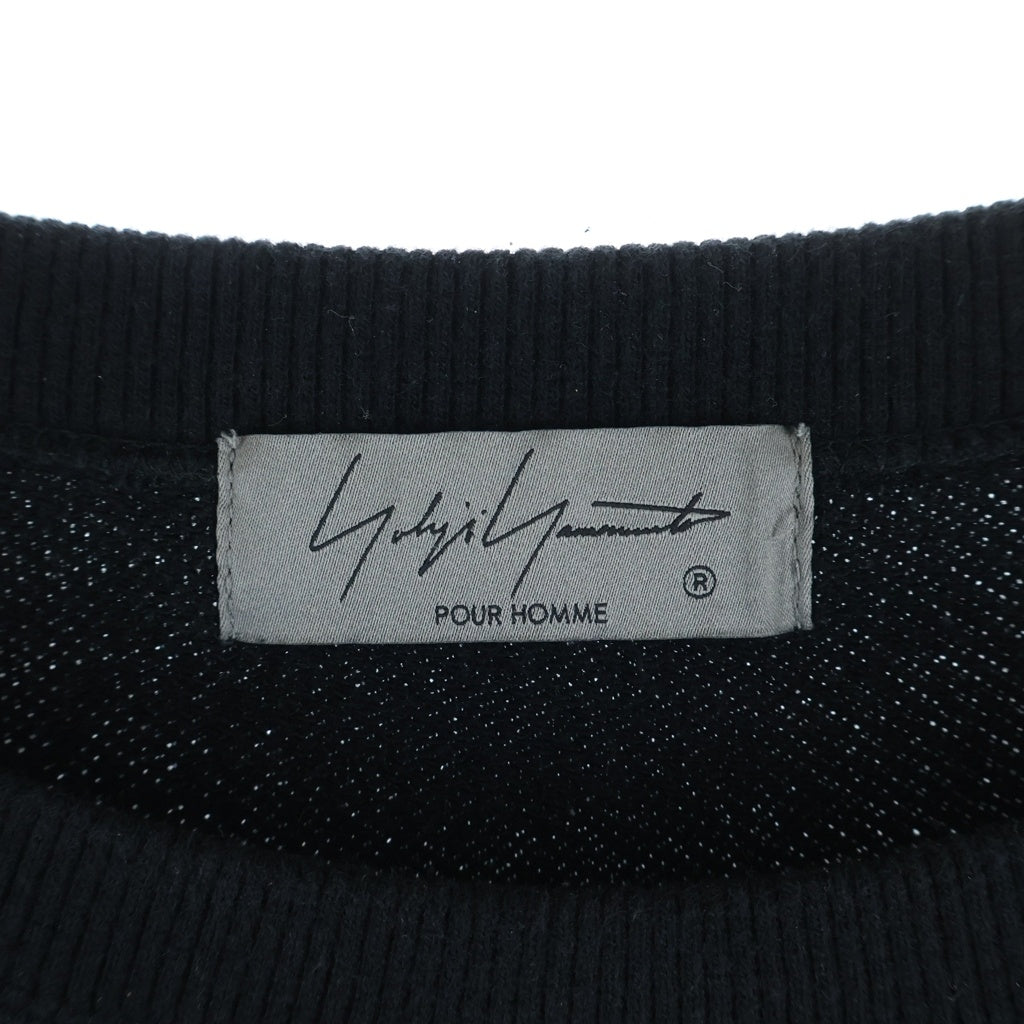 Yohji Yamamoto POUR HOMME(ヨウジヤマモト プールオム) 25AW PIGMENT PRINT ARCH LOGO SWEAT フロントロゴクルーネックスウェット トレーナー ブラック