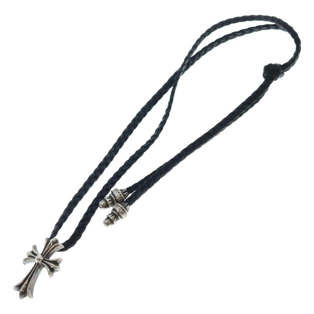 CHROME HEARTS(クロムハーツ) CH CRS SML CL スモールCHクロス ボロチップ レザーブレイド ネックレス シルバー/ブラック