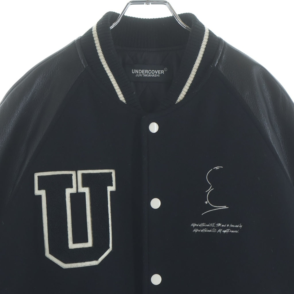 UNDERCOVER(アンダーカバー) 22AW HITCHCOCK FACE ヒッチコックフェイス スタジアムジャケット ブラック UC2B4203