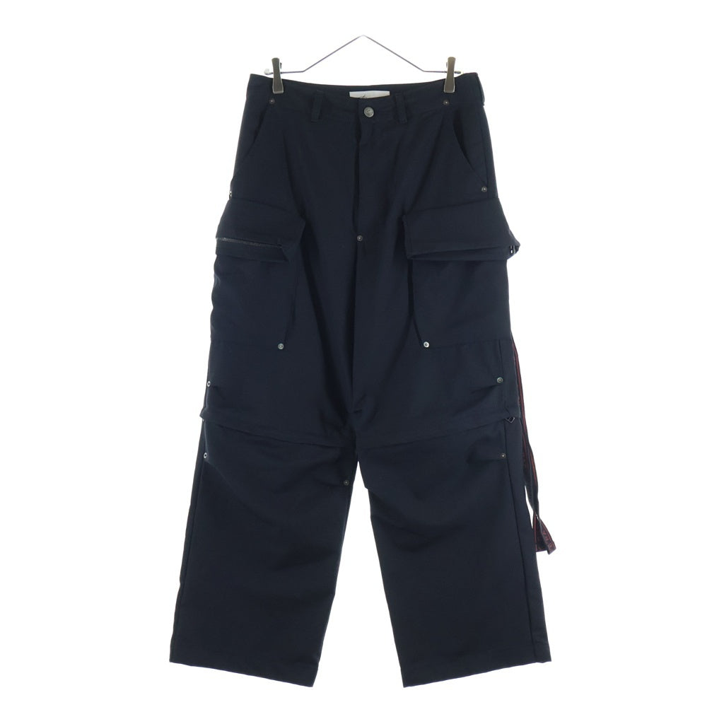 NO BRAND(ノーブランド) Azuma.リボンテープ付き カーゴパンツ ブラック 24AH-PT-02