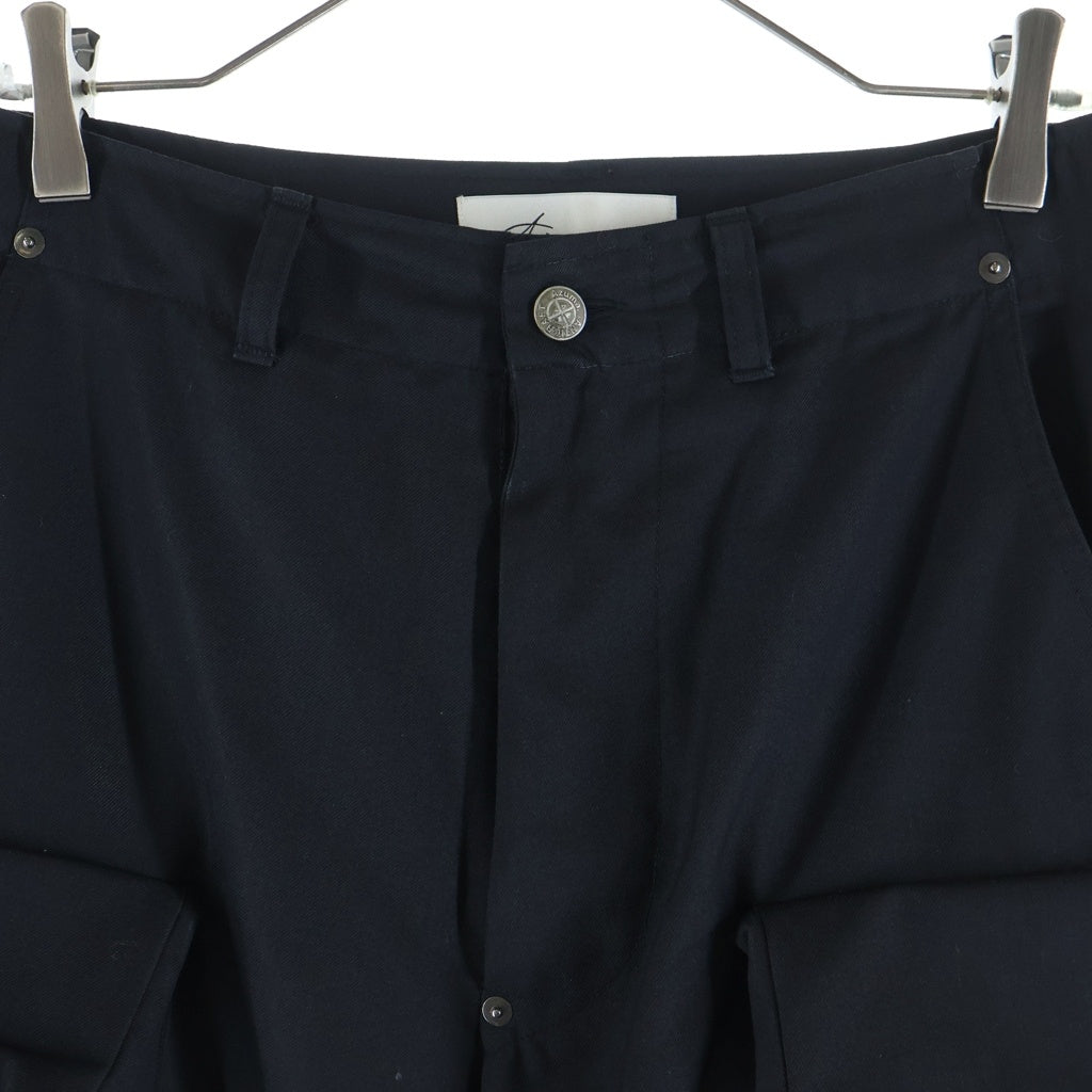 NO BRAND(ノーブランド) Azuma.リボンテープ付き カーゴパンツ ブラック 24AH-PT-02
