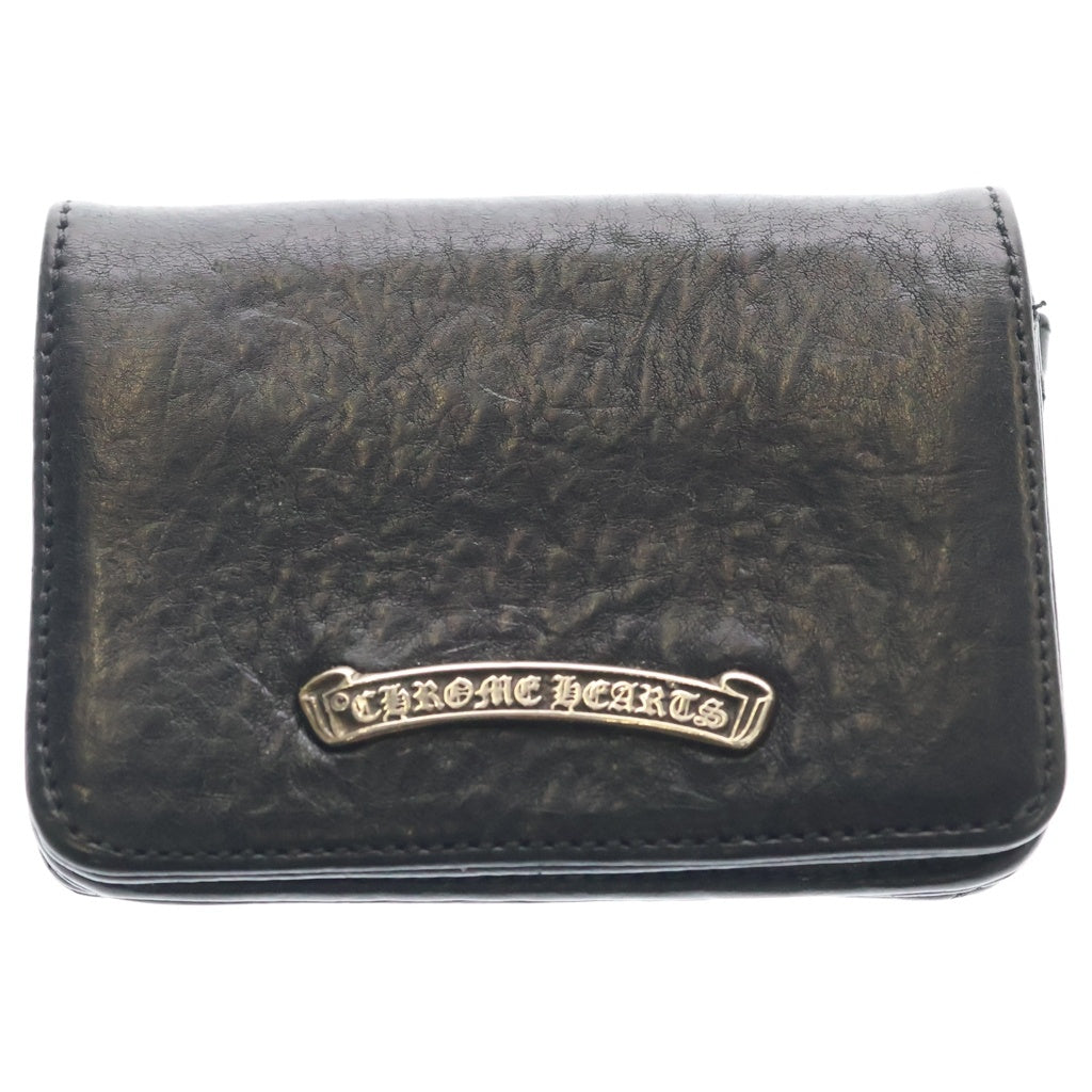 CHROME HEARTS(クロムハーツ) CRD CSE3PKTWDV1 アーチロゴプレート3ポケットレザーカードケース ブラック レディース