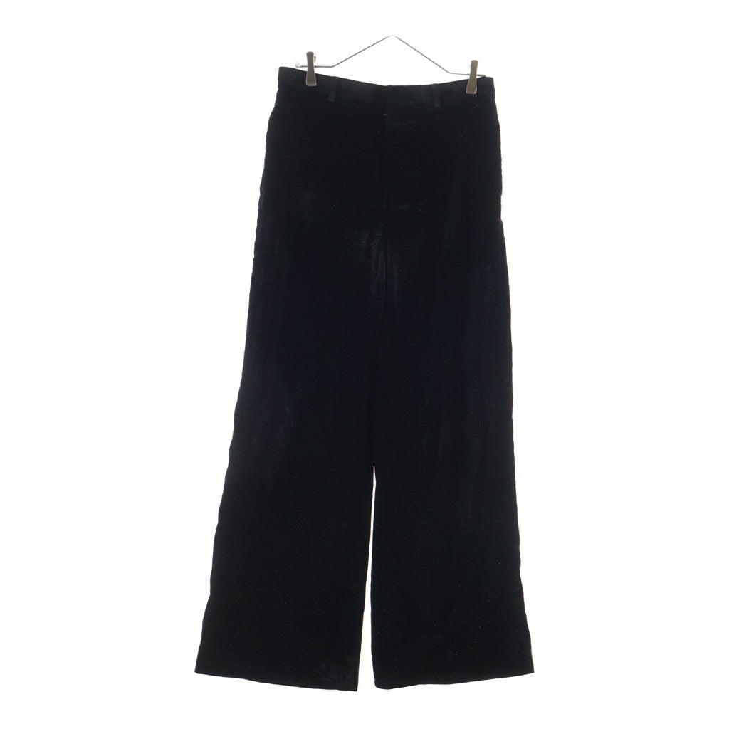 SAINT LAURENT PARIS(サンローランパリ) ラメベルベット シルクパンツ ブラック 713387 Y2F43