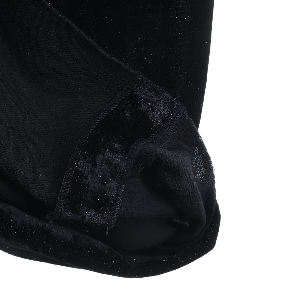 SAINT LAURENT PARIS(サンローランパリ) ラメベルベット シルクパンツ ブラック 713387 Y2F43