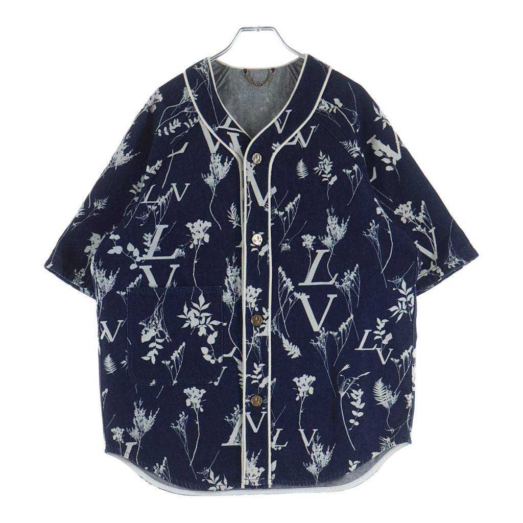 LOUIS VUITTON(ルイヴィトン) 20AW LVリーフ ベースボール半袖デニムジャケット インディゴ RM202M VFV HJS15W
