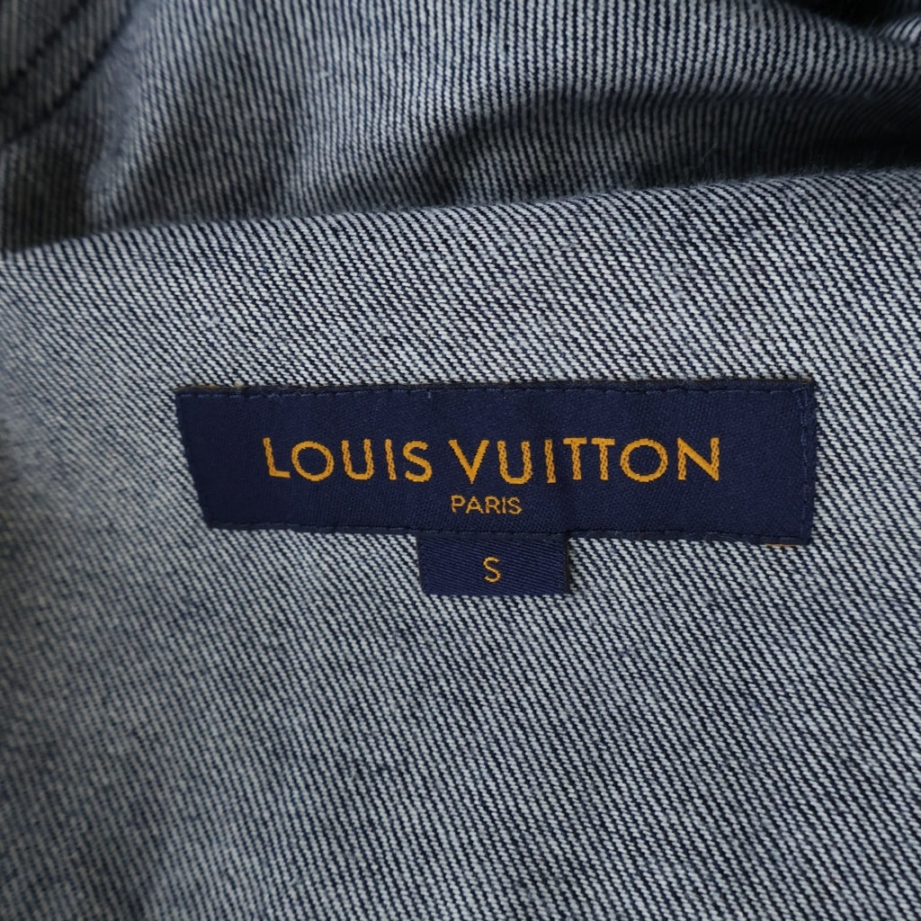 LOUIS VUITTON(ルイヴィトン) 20AW LVリーフ ベースボール半袖デニムジャケット インディゴ RM202M VFV HJS15W