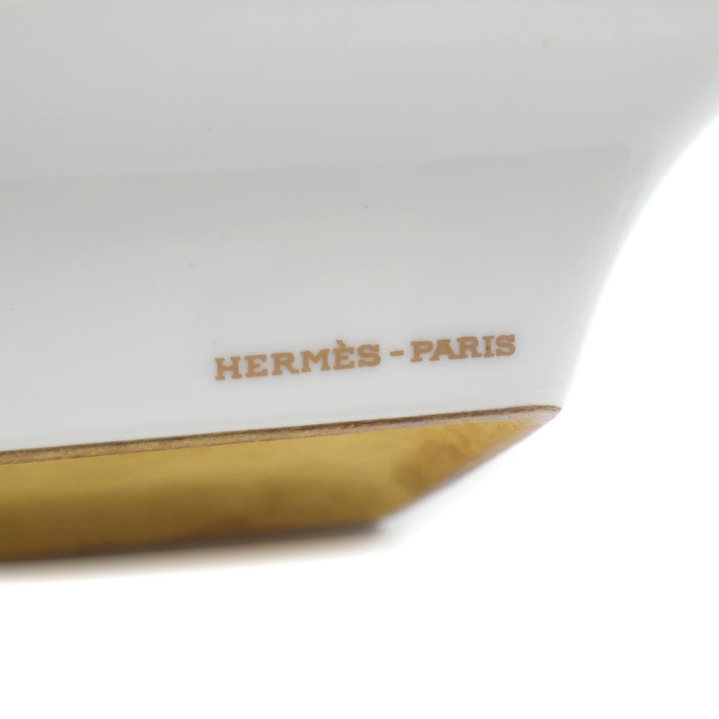 HERMES(エルメス) ホースアニマル 灰皿 陶器 ホワイト/ゴールド
