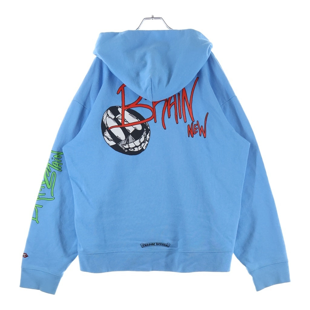 CHROME HEARTS(クロムハーツ) 24SS ×MATTY BOY BRAIN NEW PULLOVER HOODIE マッティボーイ プレインニュー プリント フーディー ブルー