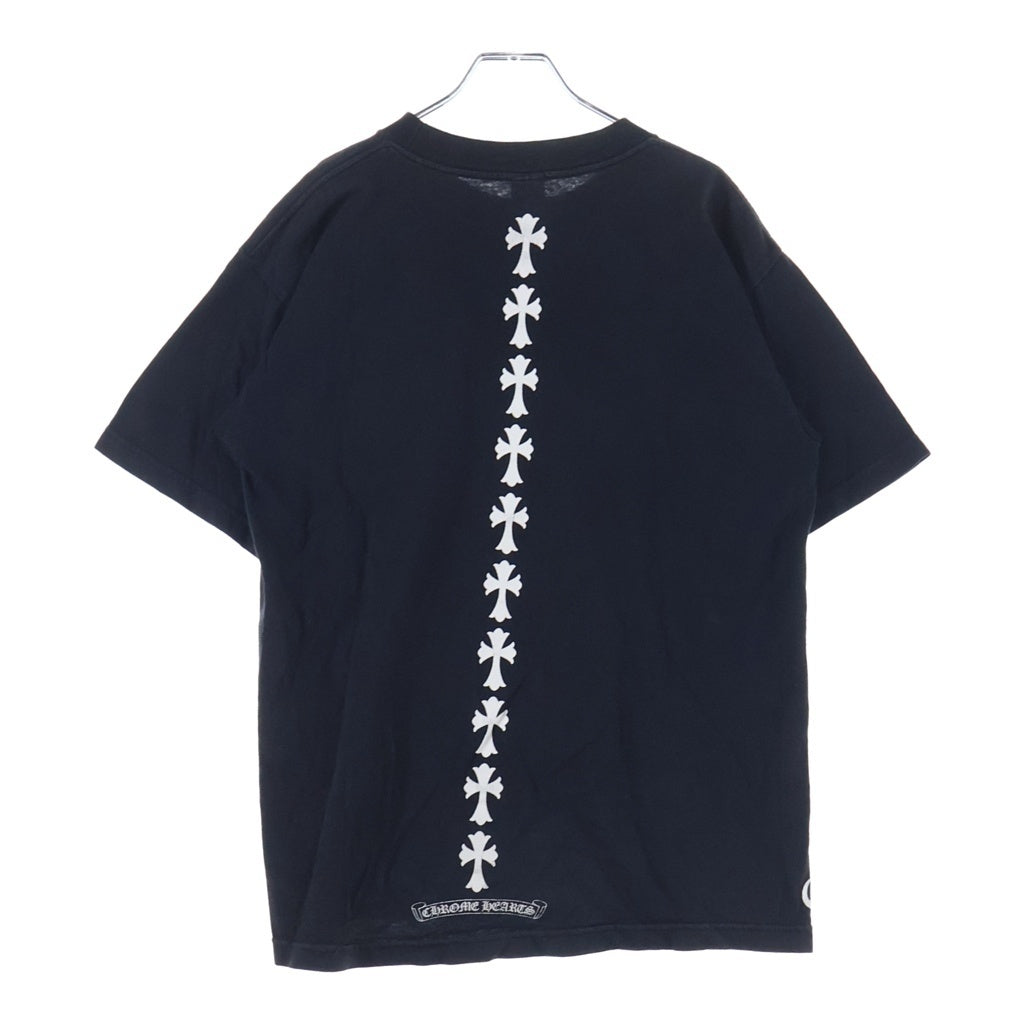 CHROME HEARTS(クロムハーツ) Cemetery Cross Tire Track Tee バックセメタリークロス タイヤトラック プリントTシャツ 半袖カットソー ブラック