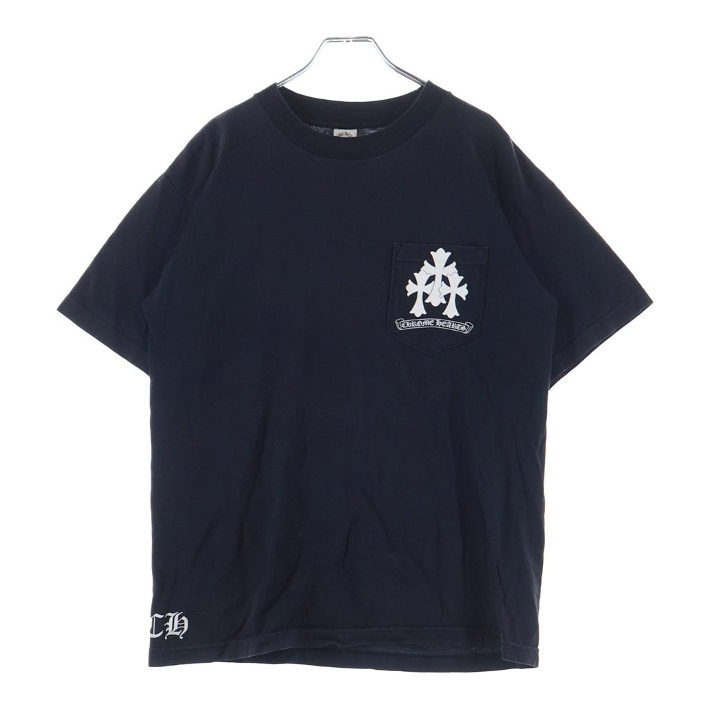 CHROME HEARTS(クロムハーツ) Cemetery Cross Tire Track Tee バックセメタリークロス タイヤトラック プリントTシャツ 半袖カットソー ブラック