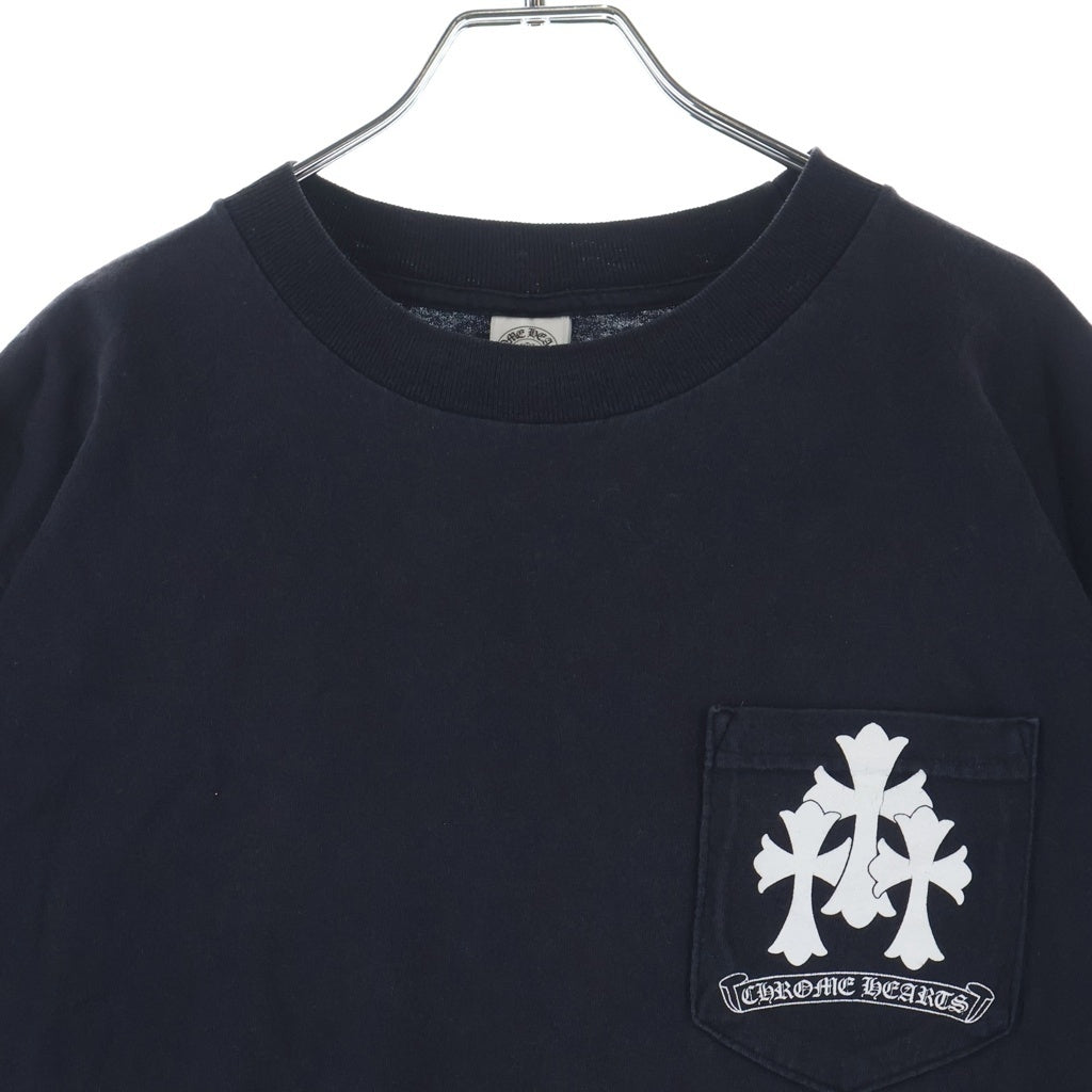 CHROME HEARTS(クロムハーツ) Cemetery Cross Tire Track Tee バックセメタリークロス タイヤトラック プリントTシャツ 半袖カットソー ブラック