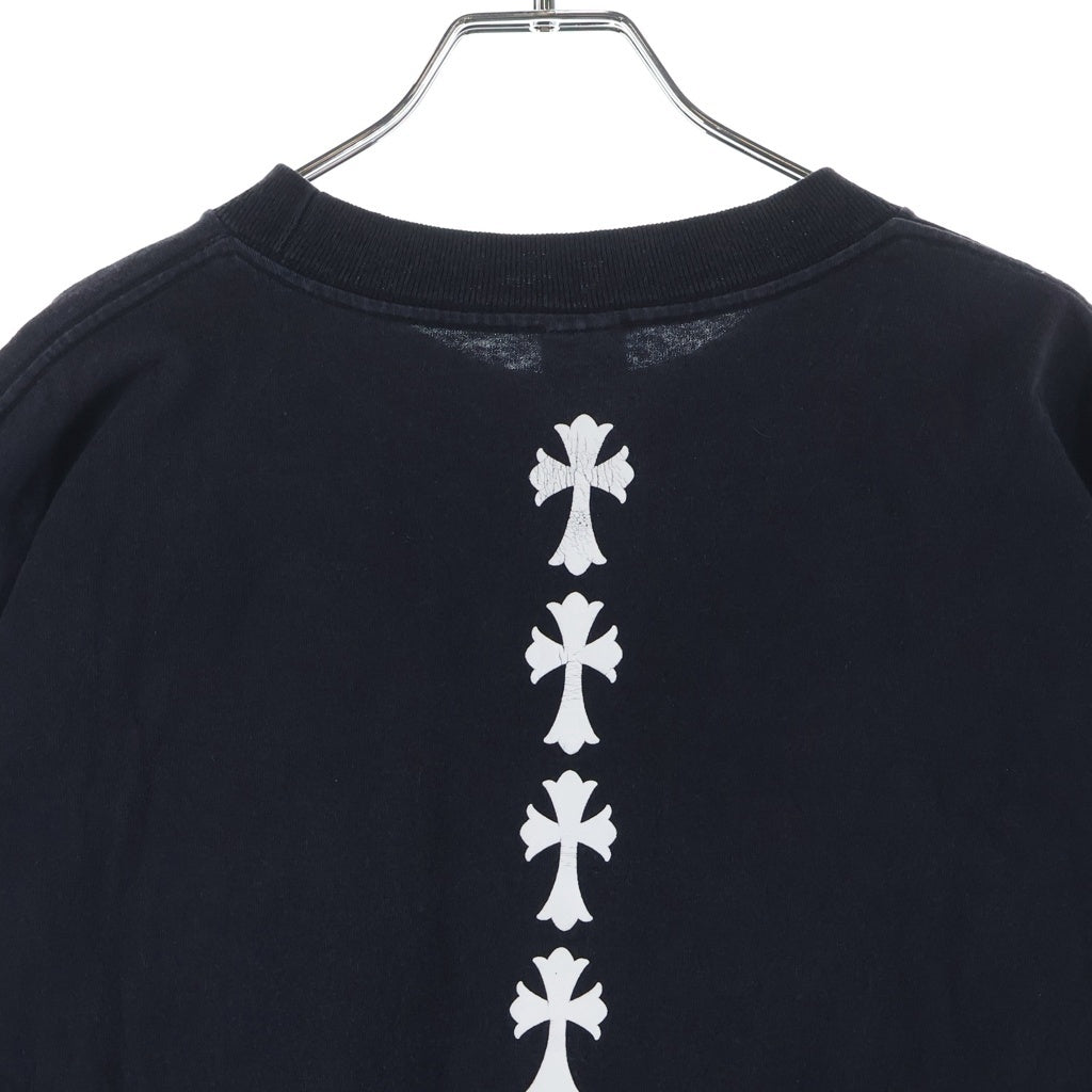 CHROME HEARTS(クロムハーツ) Cemetery Cross Tire Track Tee バックセメタリークロス タイヤトラック プリントTシャツ 半袖カットソー ブラック