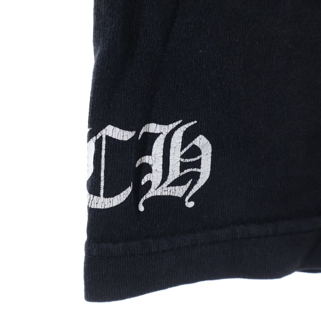 CHROME HEARTS(クロムハーツ) Cemetery Cross Tire Track Tee バックセメタリークロス タイヤトラック プリントTシャツ 半袖カットソー ブラック