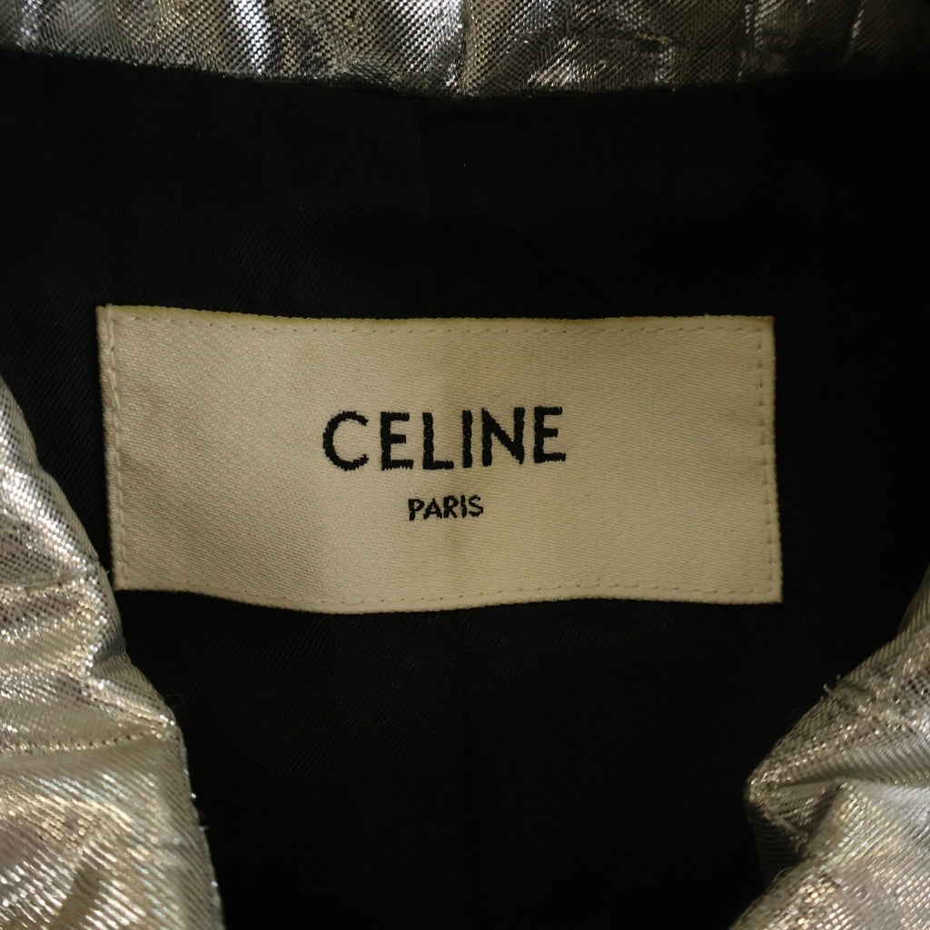 CELINE(セリーヌ) 19SS クロコダイルパターン グリッター テディブルゾンジャケット シルバー 2V228068D