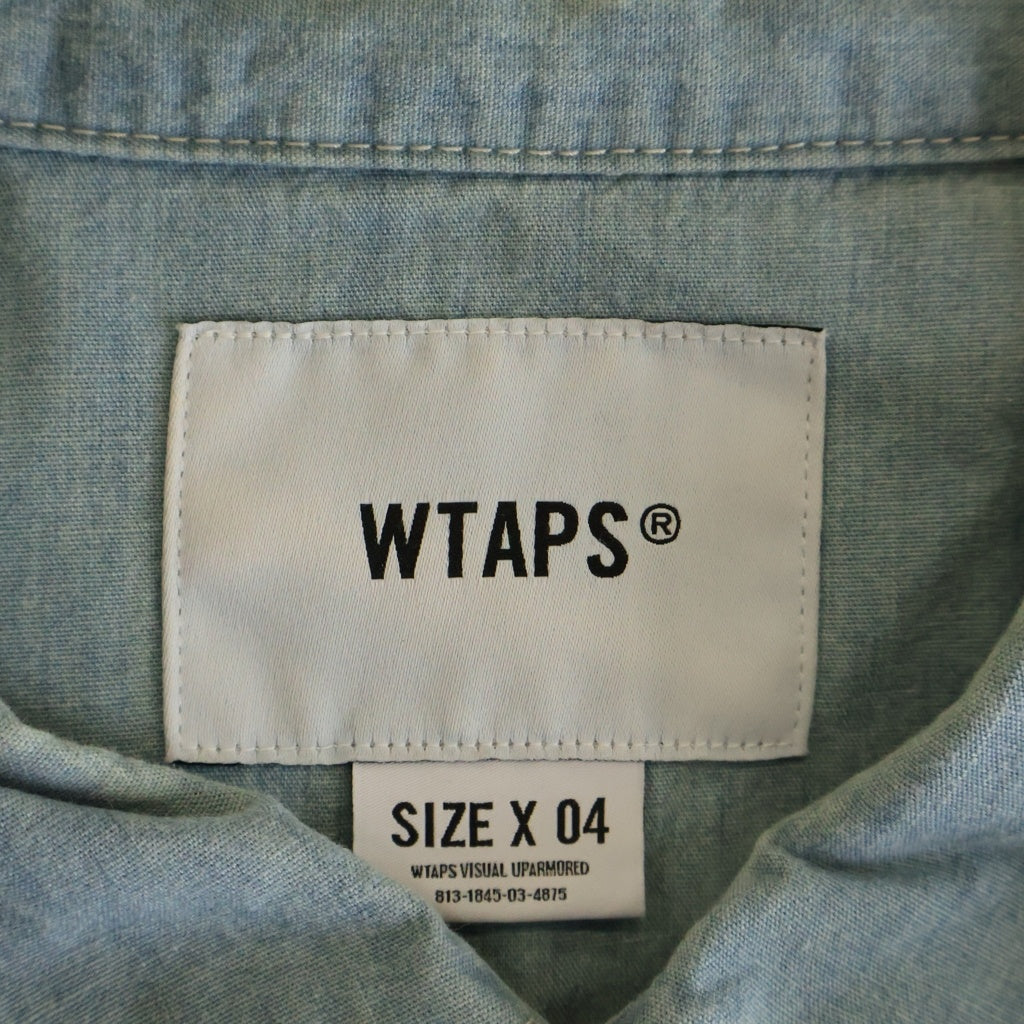 WTAPS(ダブルタップス) COTTON CHAMBRAY コットン シャンブレー 長袖シャツ ブルー 261WVDT-SHM03