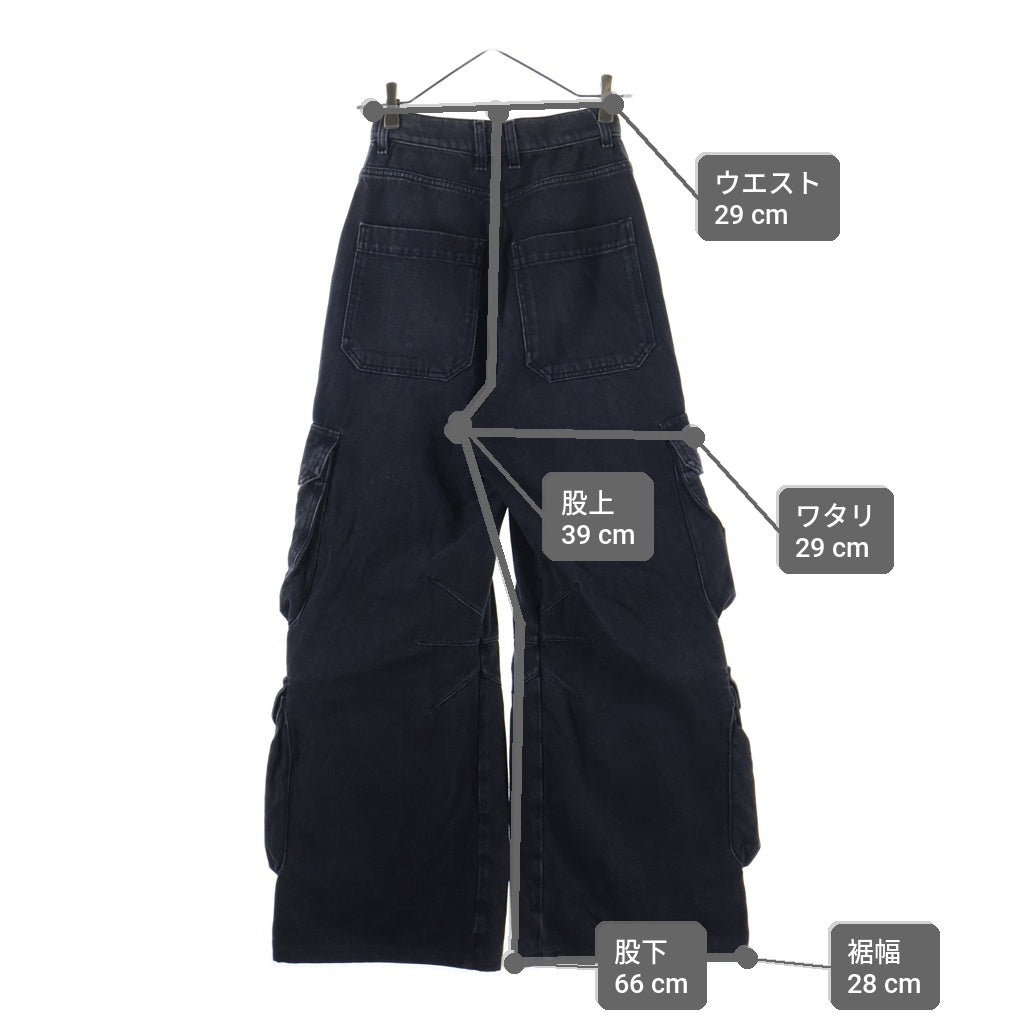 DIESEL(ディーゼル) D-SIRE-CARGO ルーズフィットカーゴデニムパンツ ブラック レディース A11871