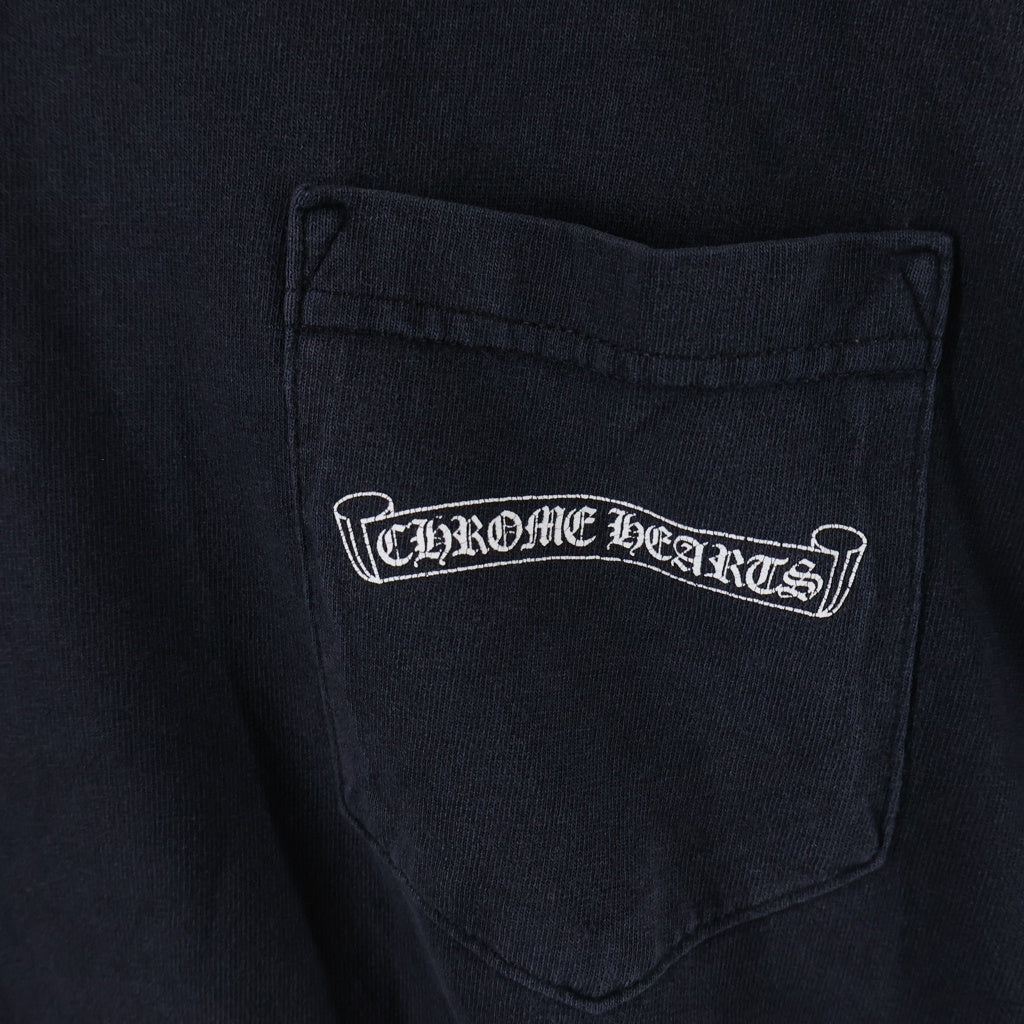 CHROME HEARTS(クロムハーツ) CH PLS L/S STAFF TEE バックCHプラスプリント スタッフ限定 クルーネック長袖カットソーTシャツ ブラック