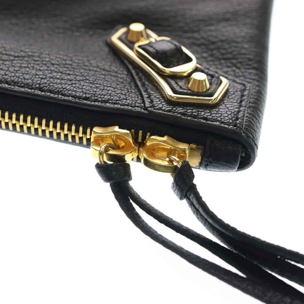 BALENCIAGA(バレンシアガ) METAL EDGE メタルエッジ レザークラッチバック ブラック 390174-1000 レディース