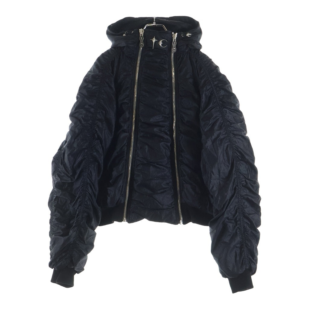 THUG CLUB(サグクラブ) 24AW NYLON JUMPER ダブルジップナイロンボンバージャケット ブラック TC24JP1001