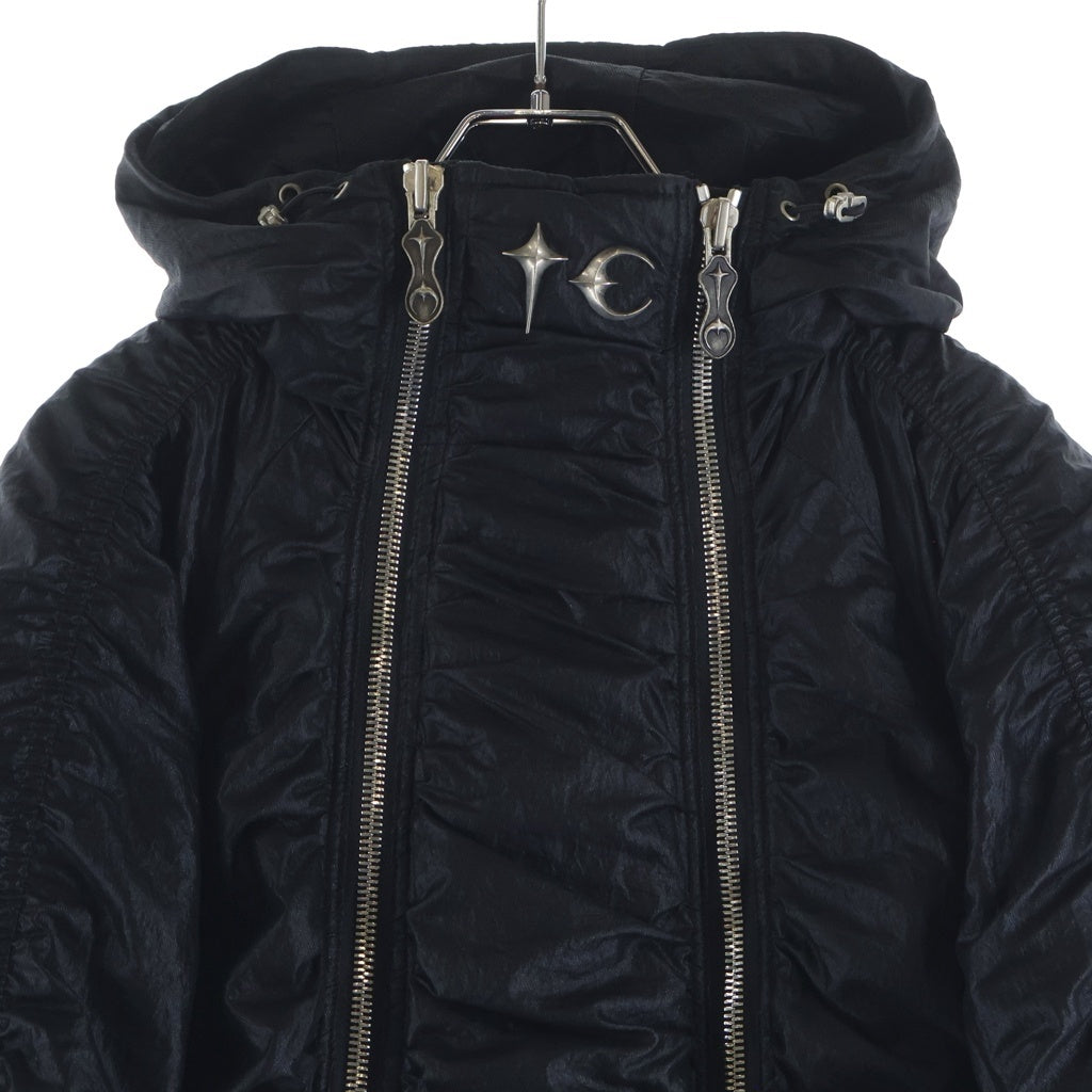 THUG CLUB(サグクラブ) 24AW NYLON JUMPER ダブルジップナイロンボンバージャケット ブラック TC24JP1001