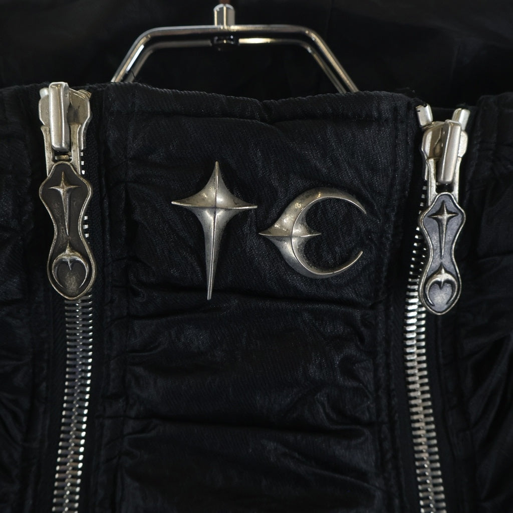 THUG CLUB(サグクラブ) 24AW NYLON JUMPER ダブルジップナイロンボンバージャケット ブラック TC24JP1001