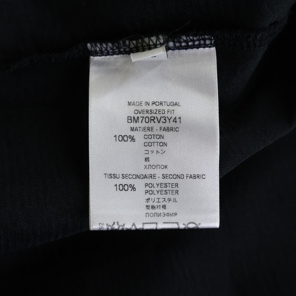 GIVENCHY(ジバンシィ) OVERSIZE FIT デストロイ フロントロゴ オーバーサイズクルーネック半袖カットソーTシャツ ブラック BM70RV3Y41