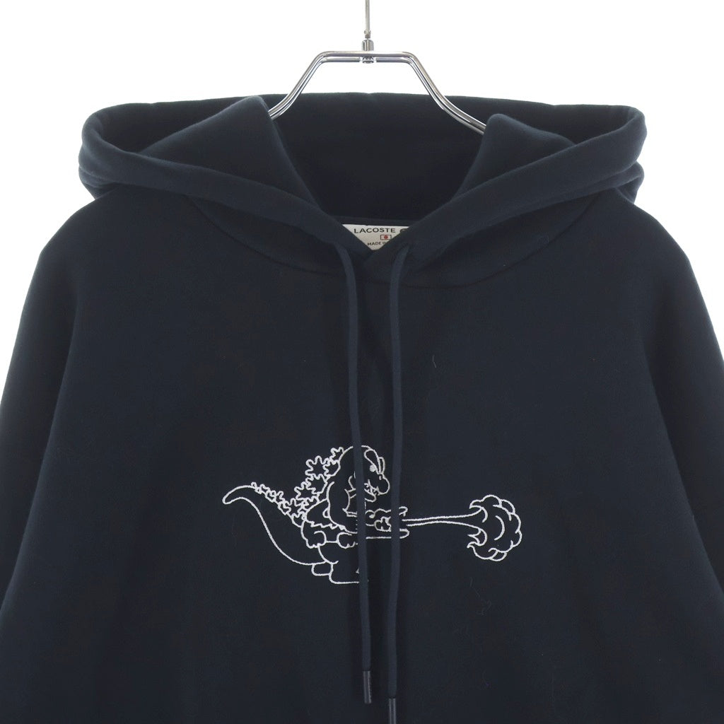 LACOSTE(ラコステ) ×ゴジラ フロントプリント プルオーバースウェットパーカー ブラック SH09MYJ-99