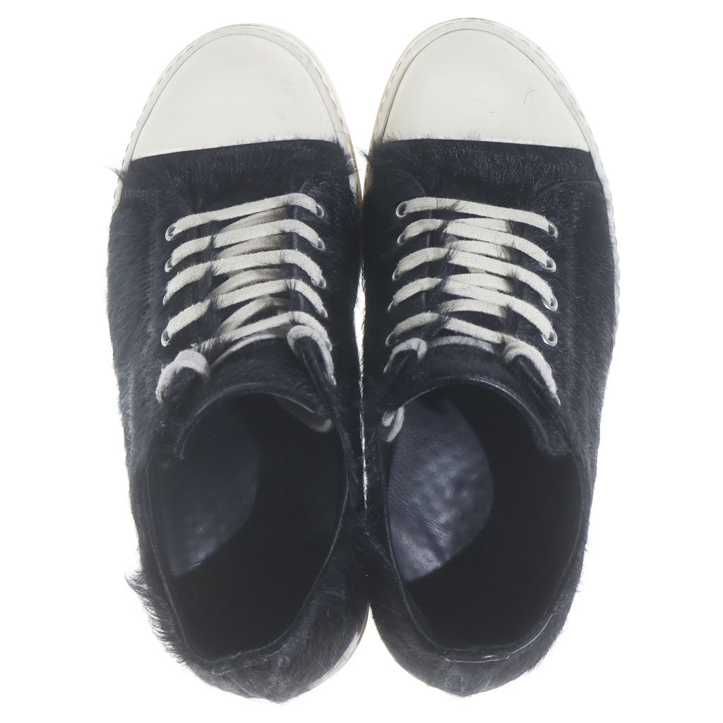 Rick Owens(リックオウエンス) Calf Hair Low Ramones カーフヘア ローカット ラモーンズ ローカットシューズ ブラック/ホワイト