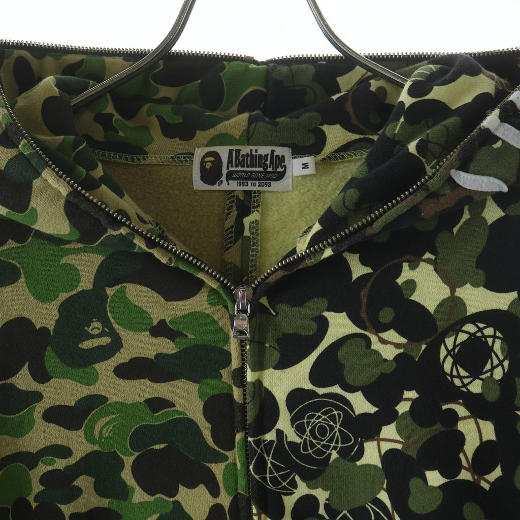 A BATHING APE(アベイシングエイプ) 21SS ×UNKLE MO WAX Futura2000 WIDE FULL ZIP HOODIE ベイプワイドフル パーカー ジップファスナー グリーン 001ZPH231906X