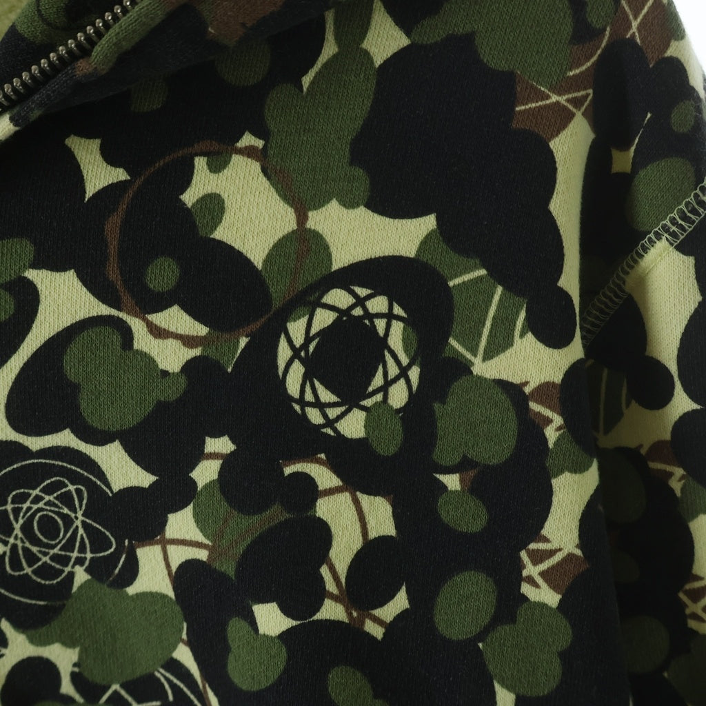 A BATHING APE(アベイシングエイプ) 21SS ×UNKLE MO WAX Futura2000 WIDE FULL ZIP HOODIE ベイプワイドフル パーカー ジップファスナー グリーン 001ZPH231906X