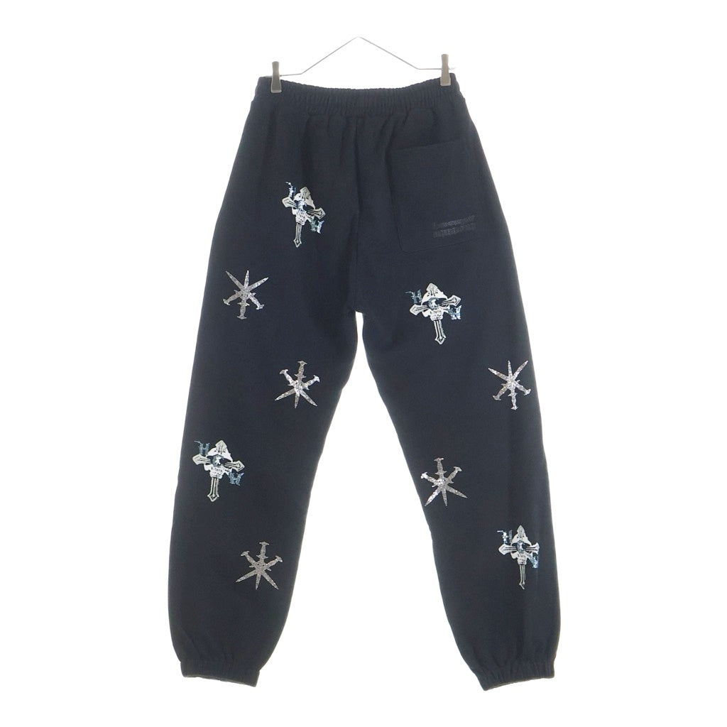 UNKNOWN LONDON(アンノーンロンドン) ×HWC RHINESTONE SWEAT PANTS ラインストーン スウェットパンツ ブラック