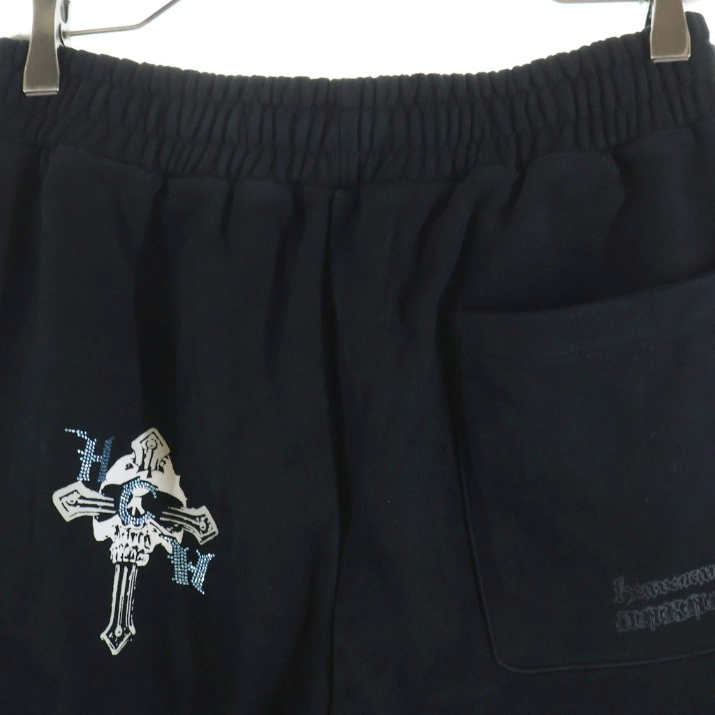 UNKNOWN LONDON(アンノーンロンドン) ×HWC RHINESTONE SWEAT PANTS ラインストーン スウェットパンツ ブラック