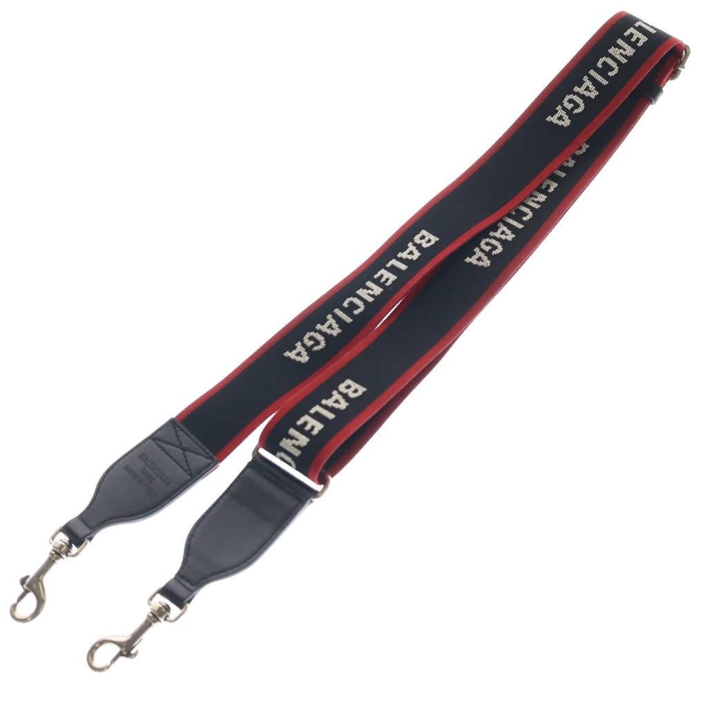 BALENCIAGA(バレンシアガ) BLACK LOGO WEBBING CAMERA STRAP ロゴカメラストラップ ブラック/レッド