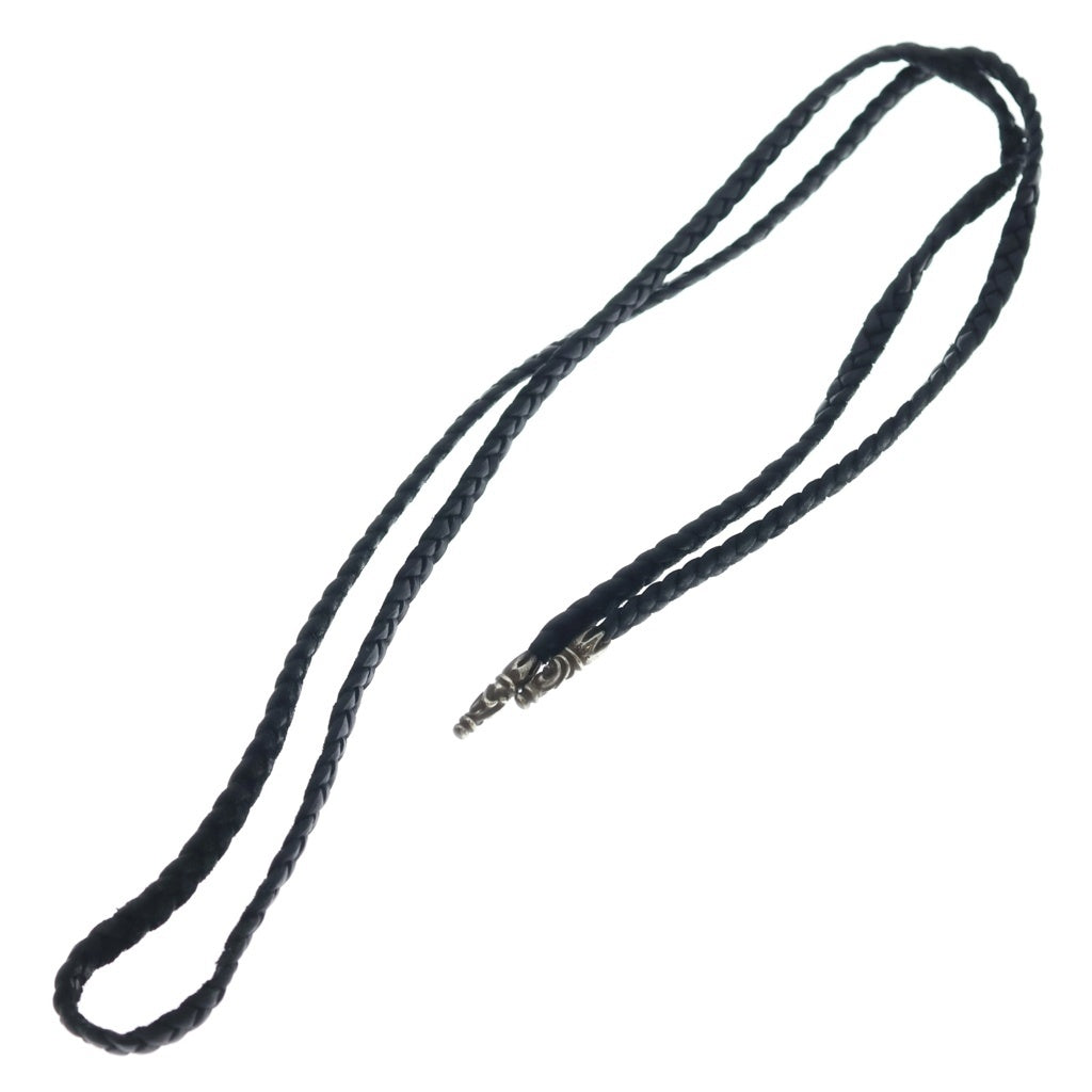 CHROME HEARTS(クロムハーツ) LEATHER BRAID SCROLL ネックレス レザーブレイドネックレス ブラック/シルバー BCA377