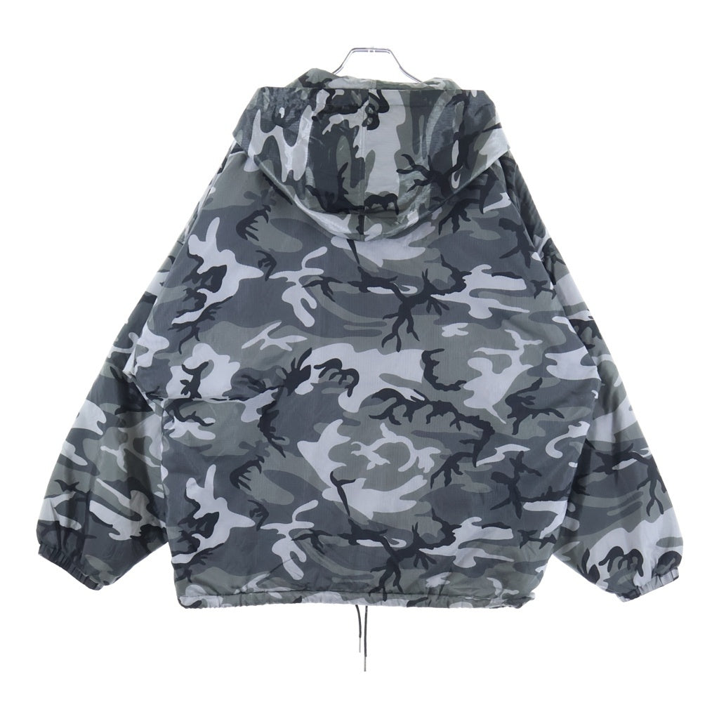 CELINE(セリーヌ) 22AW Camouflage Pattern Half Zip Nylon Jacket カモフラ柄 ハーフジップナイロンジャケット グレー 2W732153Q