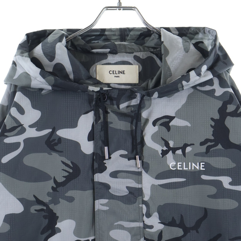 CELINE(セリーヌ) 22AW Camouflage Pattern Half Zip Nylon Jacket カモフラ柄 ハーフジップナイロンジャケット グレー 2W732153Q