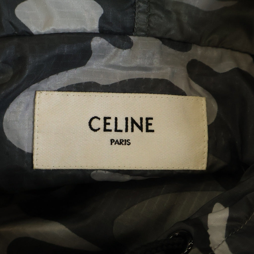CELINE(セリーヌ) 22AW Camouflage Pattern Half Zip Nylon Jacket カモフラ柄 ハーフジップナイロンジャケット グレー 2W732153Q