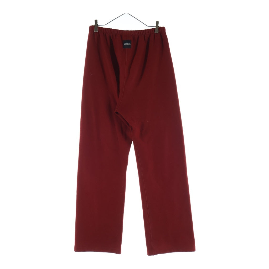 VETEMENTS(ヴェトモン) 18AW ロゴプリントスウェットロングパンツ レッド WAH19PA107