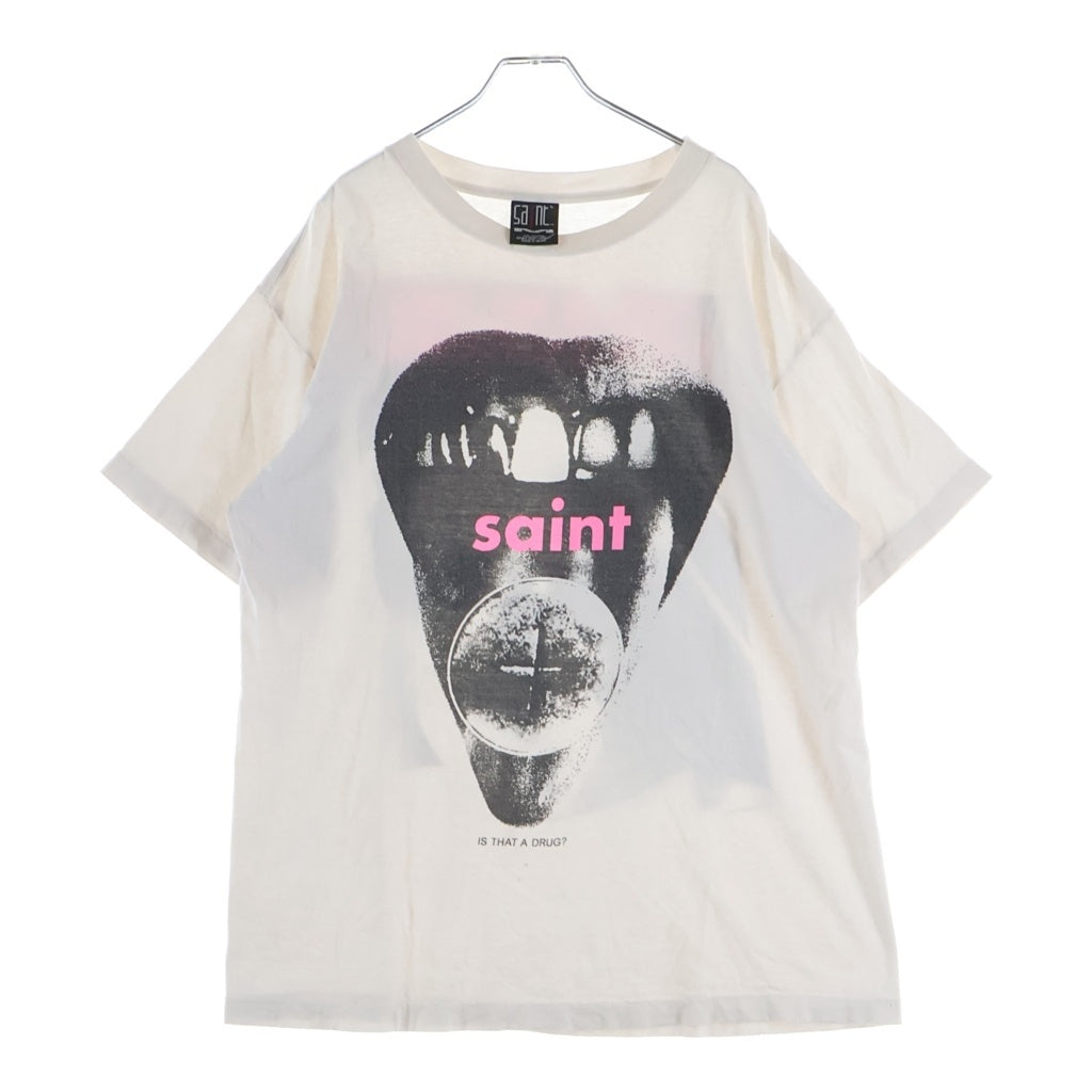 SAINT MICHAEL(セントマイケル) 21AW DRAG S/S TEE フロントプリント 半袖Tシャツ カットソー ホワイト SM-A21-0000-014