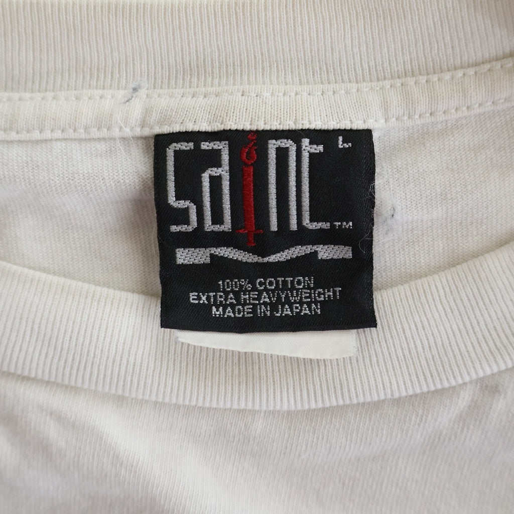 SAINT MICHAEL(セントマイケル) 24SS LS TEE PINK HEART ピンクハート クルーネック 長袖Tシャツ カットソー ホワイト SM-YS8-0000-020
