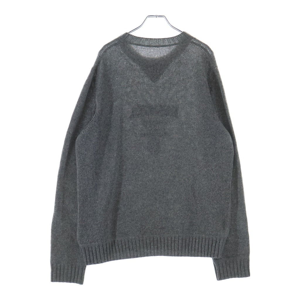 PRADA(プラダ) 20AW カシミヤ混ロゴクルーネックニット グレー UMB223 S211 1YMW