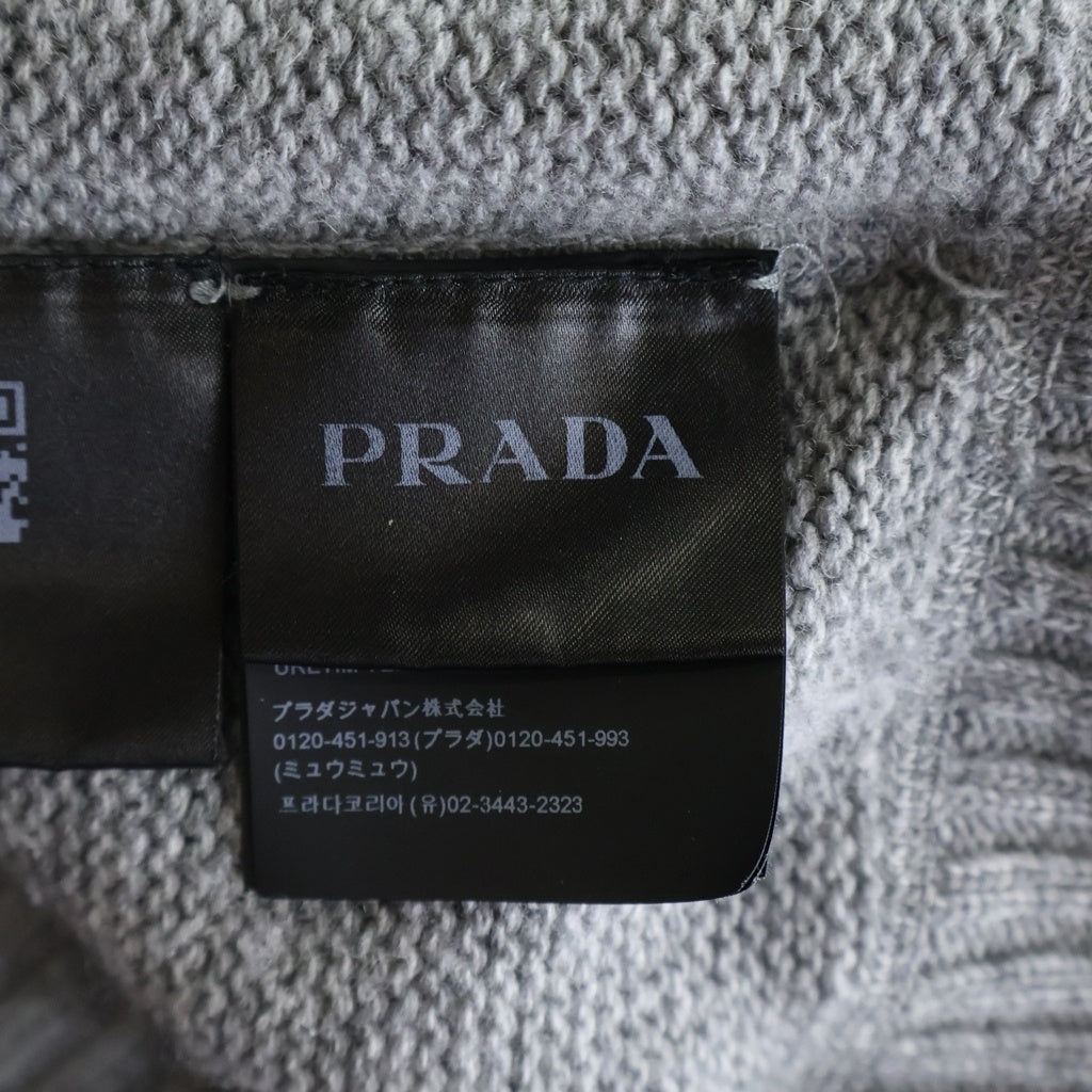PRADA(プラダ) 20AW カシミヤ混ロゴクルーネックニット グレー UMB223 S211 1YMW