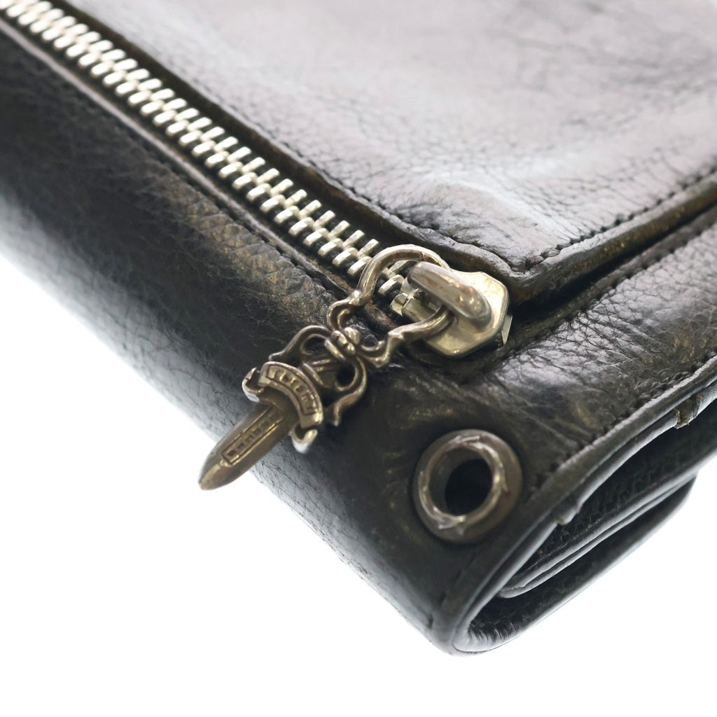CHROME HEARTS(クロムハーツ) WAVE ウェーブ レザーウォレット 財布 ブラック