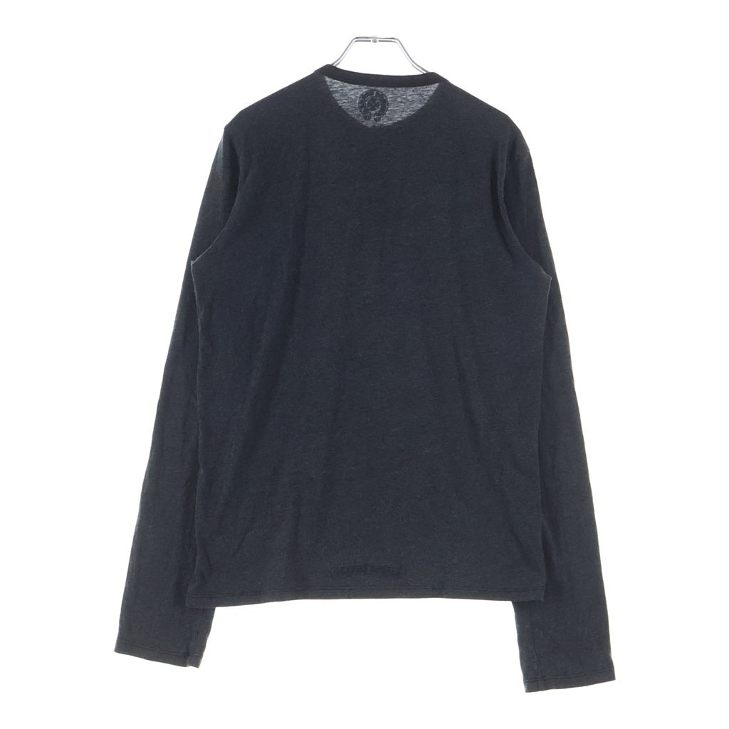 CHROME HEARTS(クロムハーツ) OLD オールド クロスボールボタン ヘンリーネック長袖カットソーTシャツ グレー